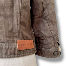 Load image into Gallery viewer, Burberry London Cropped Denim Jacket in Chocolate Brown, c. Early 2000s
