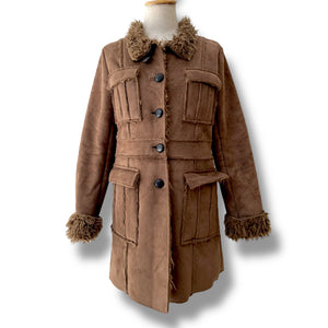 Real Suede Fur-Trimmed Coat – One After Another by Nice Claup (Japan)