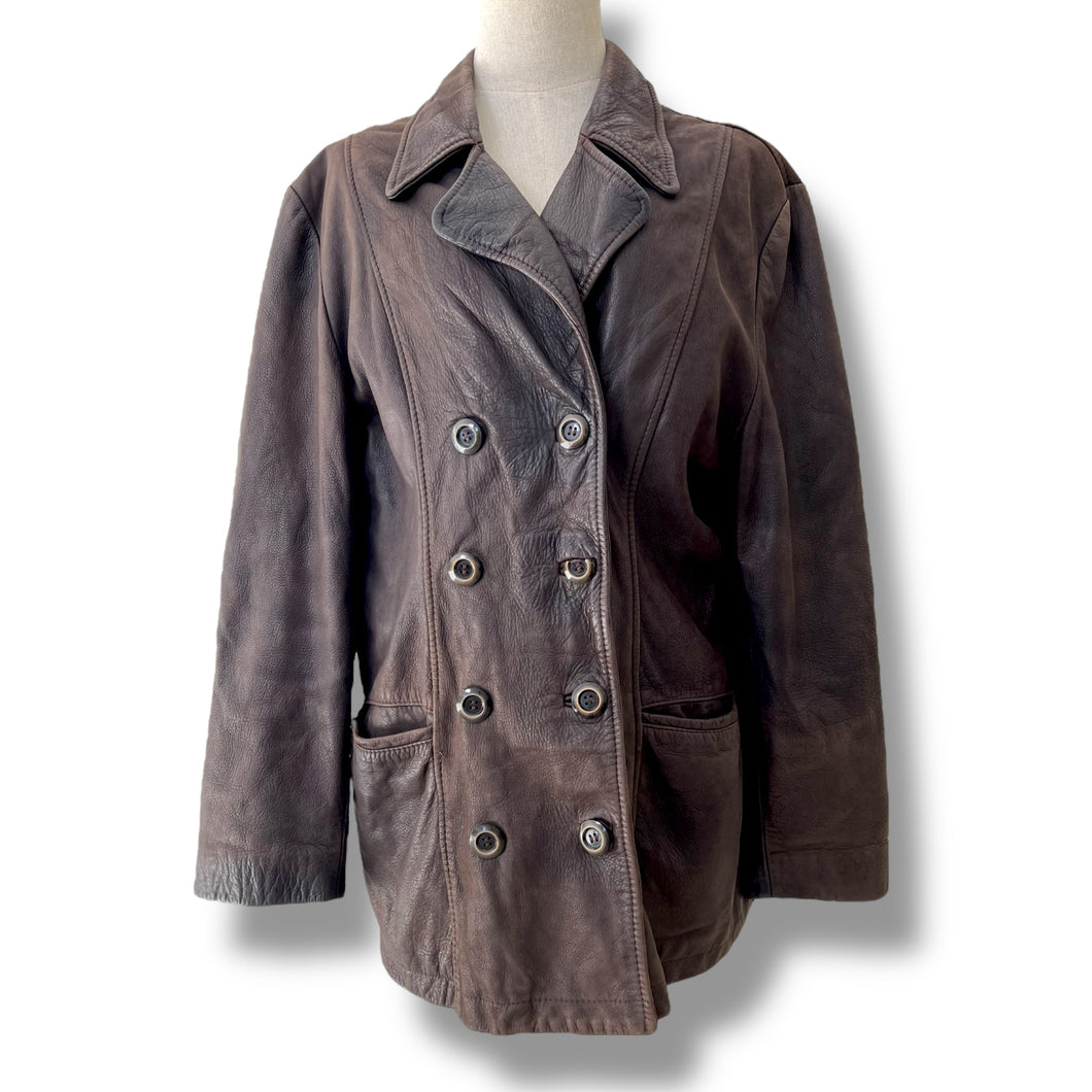 Vintage Italian Shearling Leather Coat – Made in Italy (Unisex)