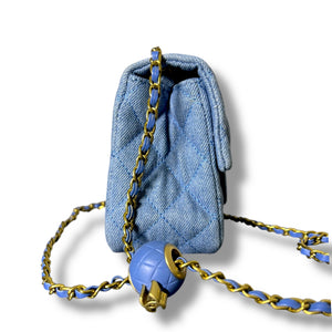 Blue Quilted Crossbody – Chanel Inspired (Not Authentic)