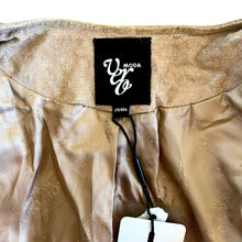 Load image into Gallery viewer, Vero Moda Real Suede Coat with Real Fur Collar and Iridescent Snakeskin Shimmer
