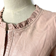 Load image into Gallery viewer, Vero Moda Blush Leather Jacket with Eyelet Ruffle Trim – New with Tags
