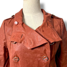Load image into Gallery viewer, Rust Vero Moda Double-Breasted Leather Jacket
