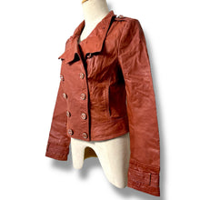 Load image into Gallery viewer, Rust Vero Moda Double-Breasted Leather Jacket
