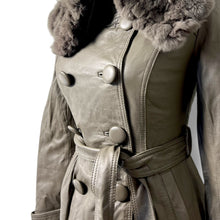 Load image into Gallery viewer, Vero Moda Classic Real Leather Trench with Fur Collar

