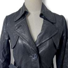 Load image into Gallery viewer, ONLY Edge Collection Black Leather Trench
