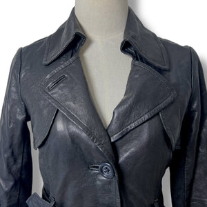 ONLY Edge Collection Black Leather Trench