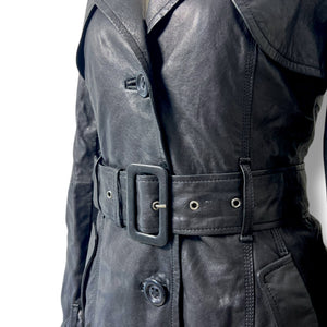 ONLY Edge Collection Black Leather Trench