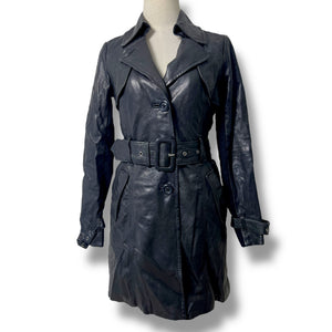 ONLY Edge Collection Black Leather Trench