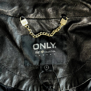 ONLY Edge Collection Black Leather Trench