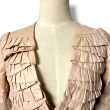 Load image into Gallery viewer, Vero Moda Pale Blush Leather Ruffle Jacket – New with Tags
