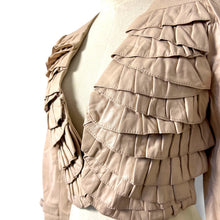 Load image into Gallery viewer, Vero Moda Pale Blush Leather Ruffle Jacket – New with Tags
