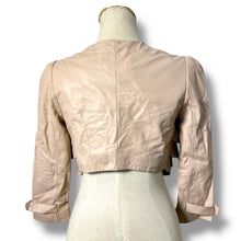 Load image into Gallery viewer, Vero Moda Pale Blush Leather Ruffle Jacket – New with Tags
