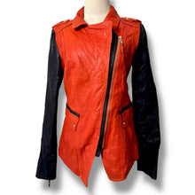 Load image into Gallery viewer, New with Tags Vero Moda Red &amp; Black Moto Jacket
