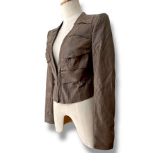 Load image into Gallery viewer, Vintage Vero Moda Sculpted Leather Jacket — Chocolate Brown
