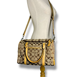 Coach Signature Canvas Satchel with Crossbody Strap