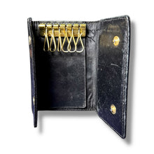 Load image into Gallery viewer, Vintage Chanel Black Caviar Leather Key Holder – 90s Era
