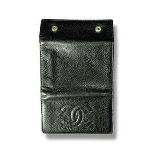 Vintage Chanel Black Caviar Leather Key Holder – 90s Era