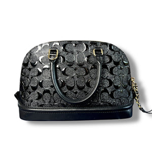 Coach Mini Sierra Satchel in Black Signature Patent Leather