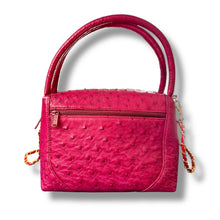 Load image into Gallery viewer, Vintage Ostrich Top-Handle Bag – Rich Fuchsia Pink
