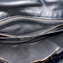 Load image into Gallery viewer, Vintage High-Gloss Croc-Embossed Top Handle Bag with Lucite Details
