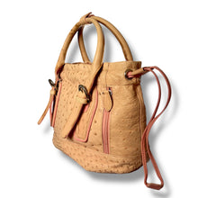 Load image into Gallery viewer, Vintage Blush Ostrich Drawstring Tote

