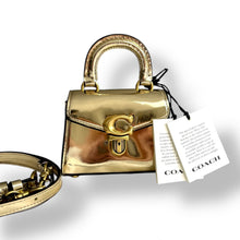 Load image into Gallery viewer, Coach Sammy Top Handle 12 in Gold Mirror Leather (2023 Collection) New with Tags

