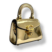 Load image into Gallery viewer, Coach Sammy Top Handle 12 in Gold Mirror Leather (2023 Collection) New with Tags
