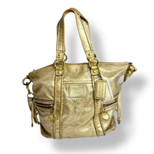 Load image into Gallery viewer, Coach Poppy Metallic Gold Leather Satchel (c. 2000s–2010s)
