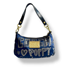 Load image into Gallery viewer, Coach Poppy Graffiti Glam Shoulder Bag in Metallic Blue (c. 2000s–2010s)
