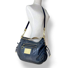 Load image into Gallery viewer, Coach Poppy Jazzy Hobo – Black Lucida Leather with Gold Trim (2000–2010 Era)
