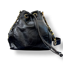 Load image into Gallery viewer, Chanel Black Lambskin Drawstring Bucket Bag, 1994–1996 (Serial 3514768)
