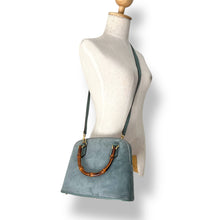 Load image into Gallery viewer, Gucci Vintage Suede Bamboo Top Handle Bag
