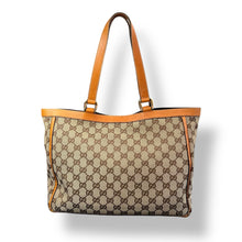 Load image into Gallery viewer, Gucci Abbey GG Canvas and Tan Leather Tote
