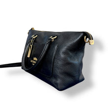 Load image into Gallery viewer, Coach Black Pebbled Leather Satchel with Gold Hardware
