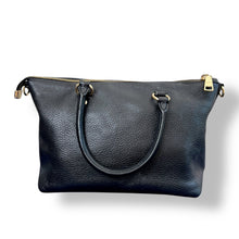 Load image into Gallery viewer, Coach Black Pebbled Leather Satchel with Gold Hardware
