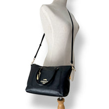 Load image into Gallery viewer, Coach Black Pebbled Leather Satchel with Gold Hardware

