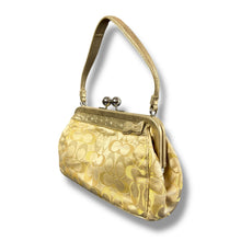 Load image into Gallery viewer, Coach Gold Signature Jacquard Kiss-Lock Shoulder Bag
