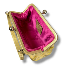 Load image into Gallery viewer, Coach Gold Signature Jacquard Kiss-Lock Shoulder Bag
