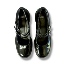 Load image into Gallery viewer, Zara Black Patent Leather Double-Strap Mary Janes, EU 39 💋
