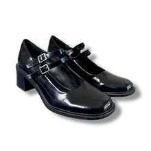 Load image into Gallery viewer, Zara Black Patent Leather Double-Strap Mary Janes, EU 39 💋
