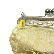 Load image into Gallery viewer, Coach Gold Signature Jacquard Kiss-Lock Shoulder Bag

