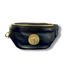 Load image into Gallery viewer, Gianni Versace Black Leather Medusa Belt Bag
