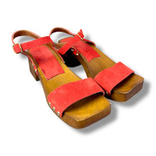 Load image into Gallery viewer, Italian Suede Platform Block Heels – Size 6
