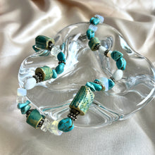 Load image into Gallery viewer, Vintage Artisan Turquoise &amp; Ceramic Bead Necklace
