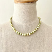 Load image into Gallery viewer, Vintage Olive Green Freshwater Pearl Necklace with 925 Silver Clasp
