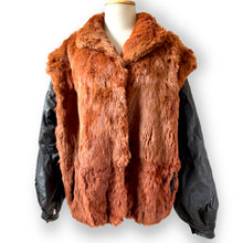 Load image into Gallery viewer, Stunning Vintage Fur Jacket with Leather Sleeves
