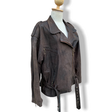 Load image into Gallery viewer, Stunning Chocolate Brown Suede Biker Jacket
