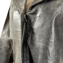 Load image into Gallery viewer, Vintage Gun Metal Gray Leather Jacket
