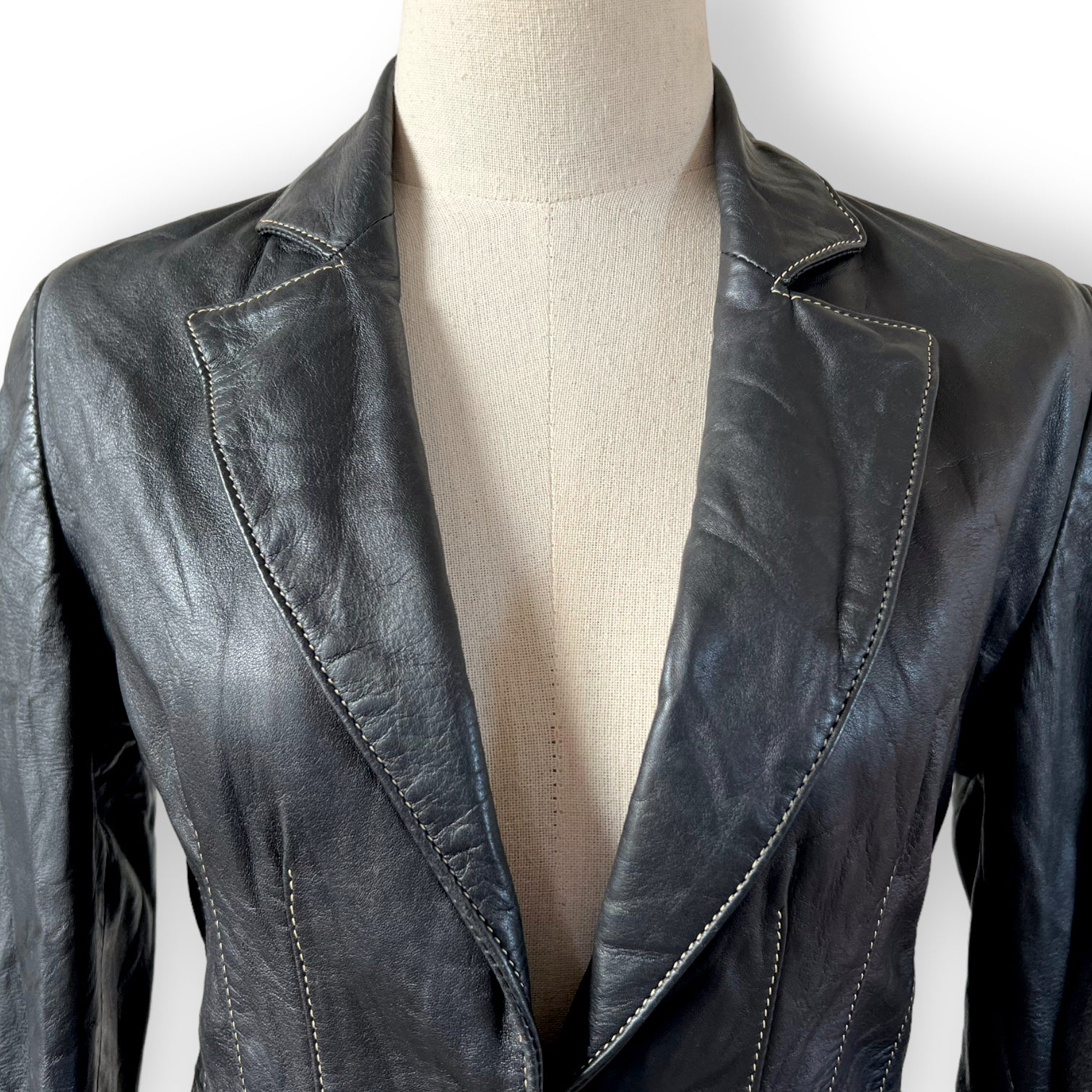 Vintage discount leather blazer